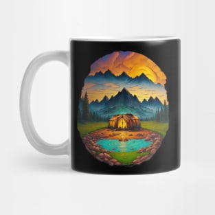 Camping Since Vintage Retro Sunset Tent Mug